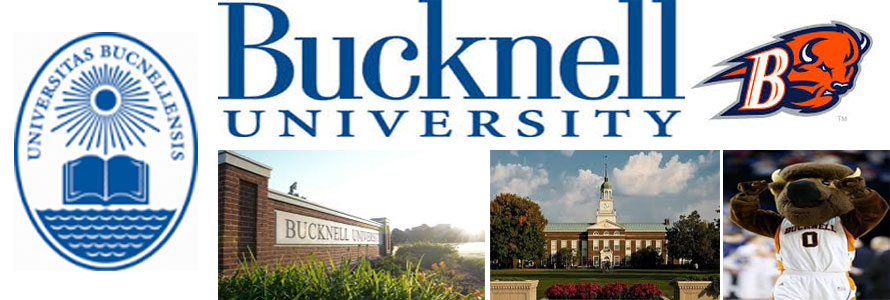 Bucknell University header image created by everything doormats featuring images of the school seal, name, mascot, logo campus and other images.