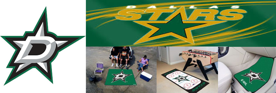 Dallas Stars header image created by everything doormats featuring images products offered on our website, the teamsÃ¢â‚¬â„¢ logo and name.
