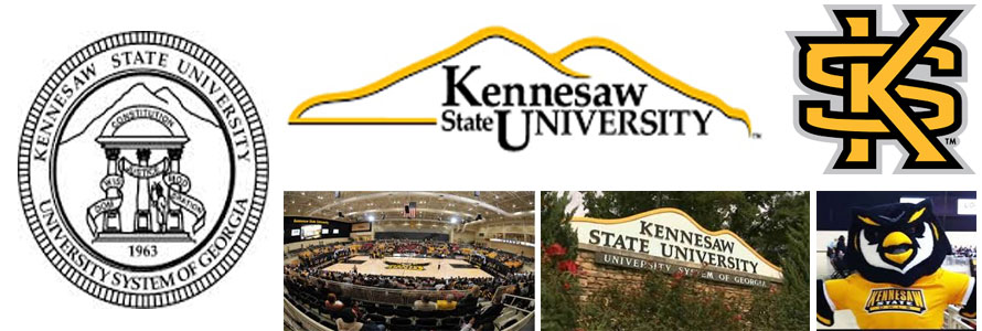 Kennesaw State University Owls school creast, logo, mascot and campus images by Everything Doormats.