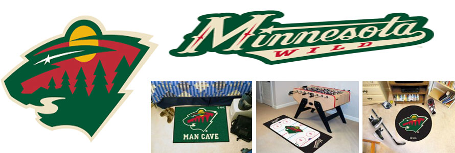 Minnesota Wild header image created by everything doormats featuring images products offered on our website, the teamsÃ¢â‚¬â„¢ logo and name.