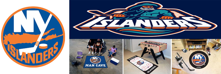 New York Islanders header image created by everything doormats featuring images products offered on our website, the teamsÃ¢â‚¬â„¢ logo and name.