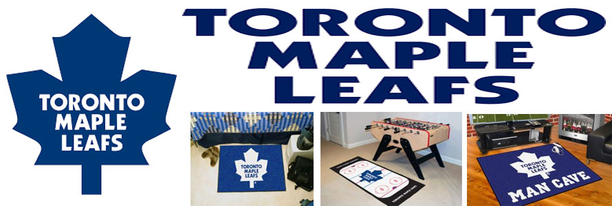 Toronto Maple Leafs header image created by everything doormats featuring images products offered on our website, the teamsÃ¢â‚¬â„¢ logo and name.