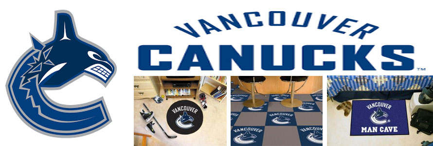 Vancouver Canucks header image created by everything doormats featuring images products offered on our website, the teamsÃ¢â‚¬â„¢ logo and name.