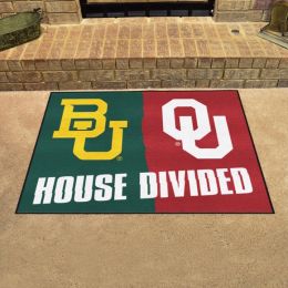 Baylor Bears-Oklahoma Sooners House Divided Mat - 34 x 45
