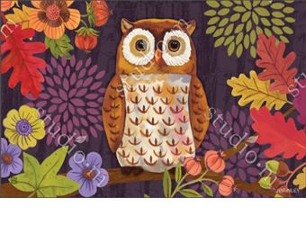Indoor & Outdoor Floral Owl MatMate Doormat-18x30
