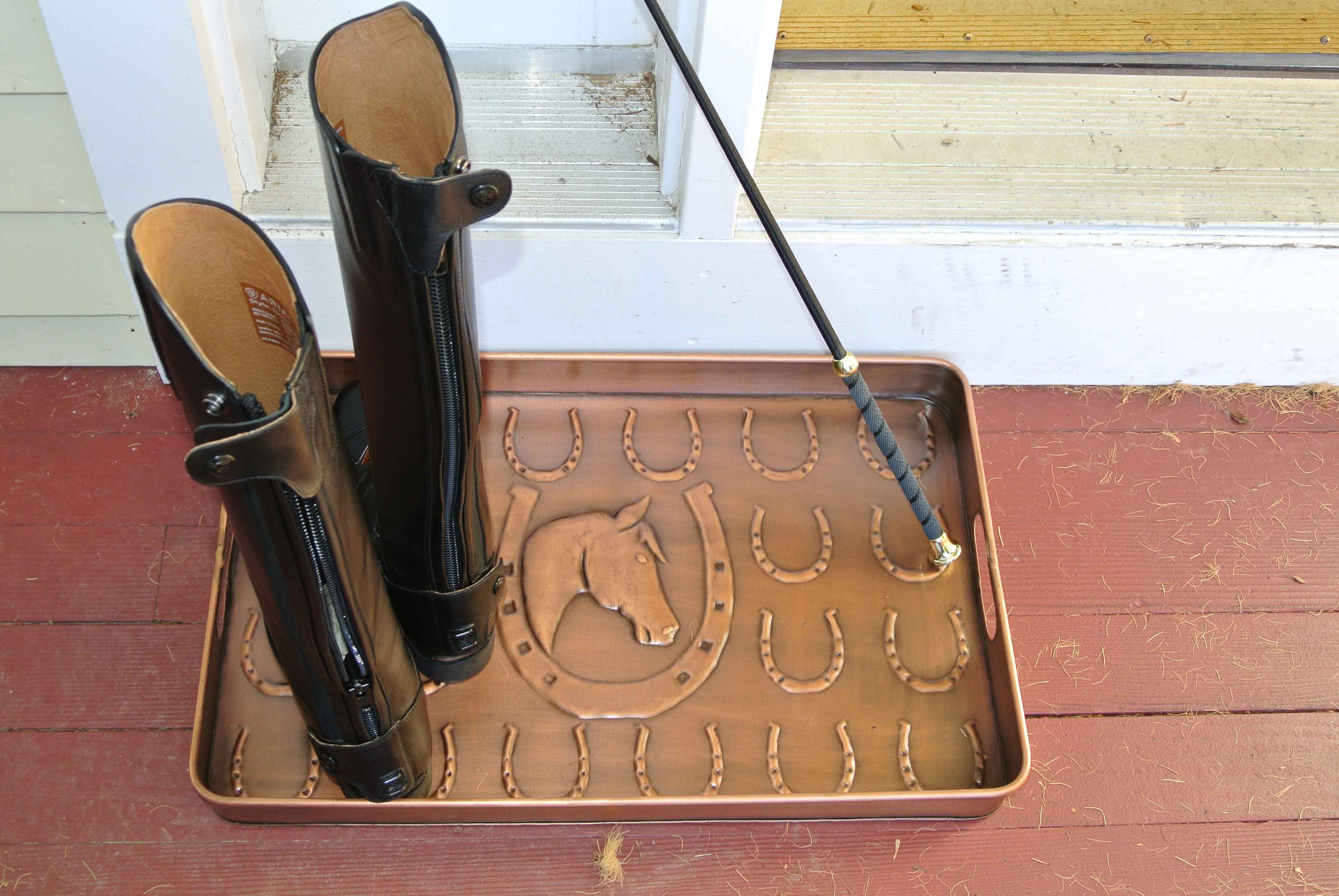 Multi Purpose Embossed Horseshoe Boot Tray 22 x 14 x 2