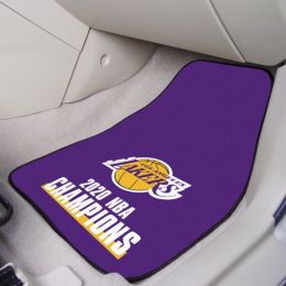 LA Lakers NBA 2020 Champs 2pc Carpet Car Mat Set