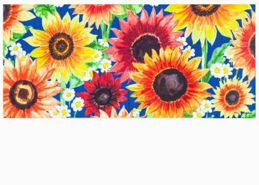 Multi-Color Fall Sunflowers Sassafras Mat - 10 x 22 Insert Doormat