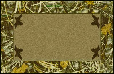 Max 4 Realtree Leaves Branches Bordered Camouflage Nylon Area Rug