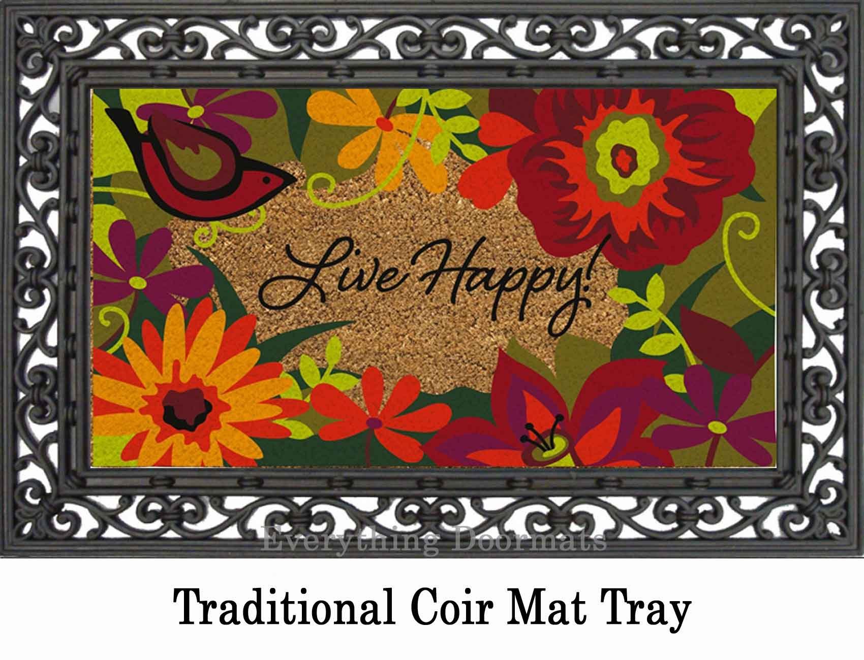 Classic Coir Live Happy Insert Doormat 16 x 28