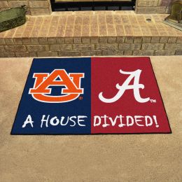 Alabama-Auburn House Divided Area Rug - Nylon 34" x 44"