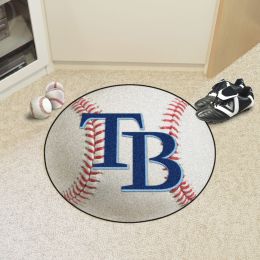 Tampa Bay Rays Baseball Shaped Area Rug â€“ 22 x 35