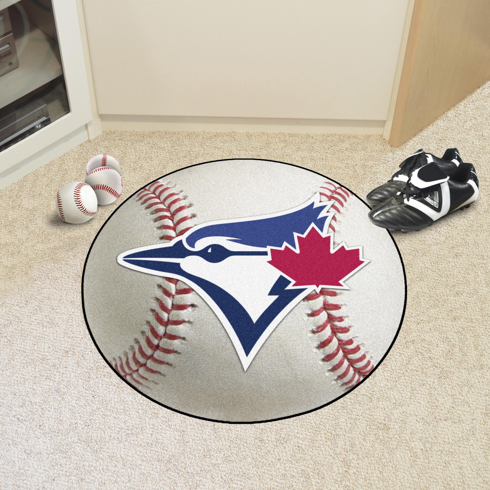 Toronto Blue Jays Baseball Shaped Area Rug â€“ 22 x 35