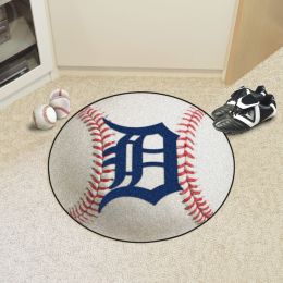 Detroit Tigers Baseball Shaped Area Rug â€“ 22 x 35