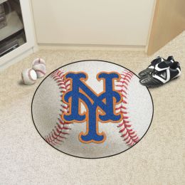 New York Mets Baseball Shaped Area Rug â€“ 22 x 35
