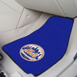 New York Mets 2pc Carpet Car Mat Set â€“ 17 x 27
