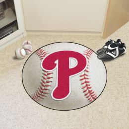 Philadelphia Phillies Baseball Shaped Area Rug â€“ 22 x 35