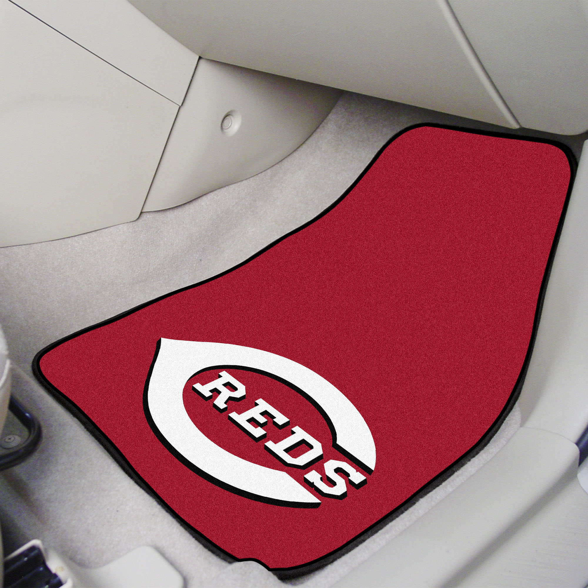 Cincinnati Reds 2pc Carpet Car Mat Set â€“ 17 x 27