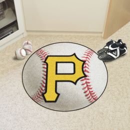 Pittsburgh Pirates Baseball Shaped Area Rug â€“ 22 x 35