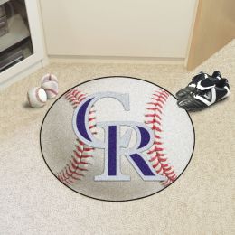 Colorado Rockies Baseball Shaped Area Rug â€“ 22 x 35