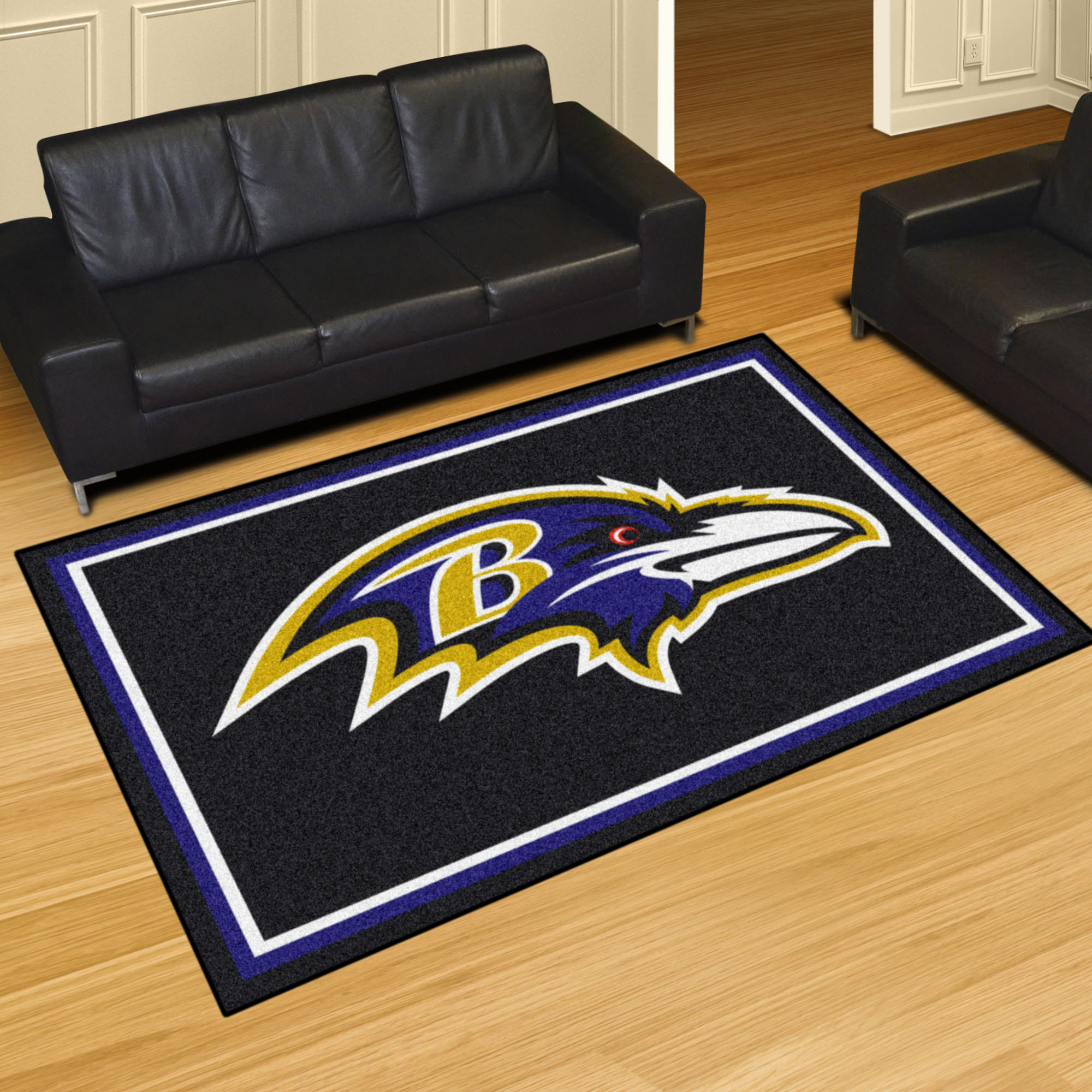 Baltimore Ravens Area Rug â€“ Nylon 5â€™ x 8â€™