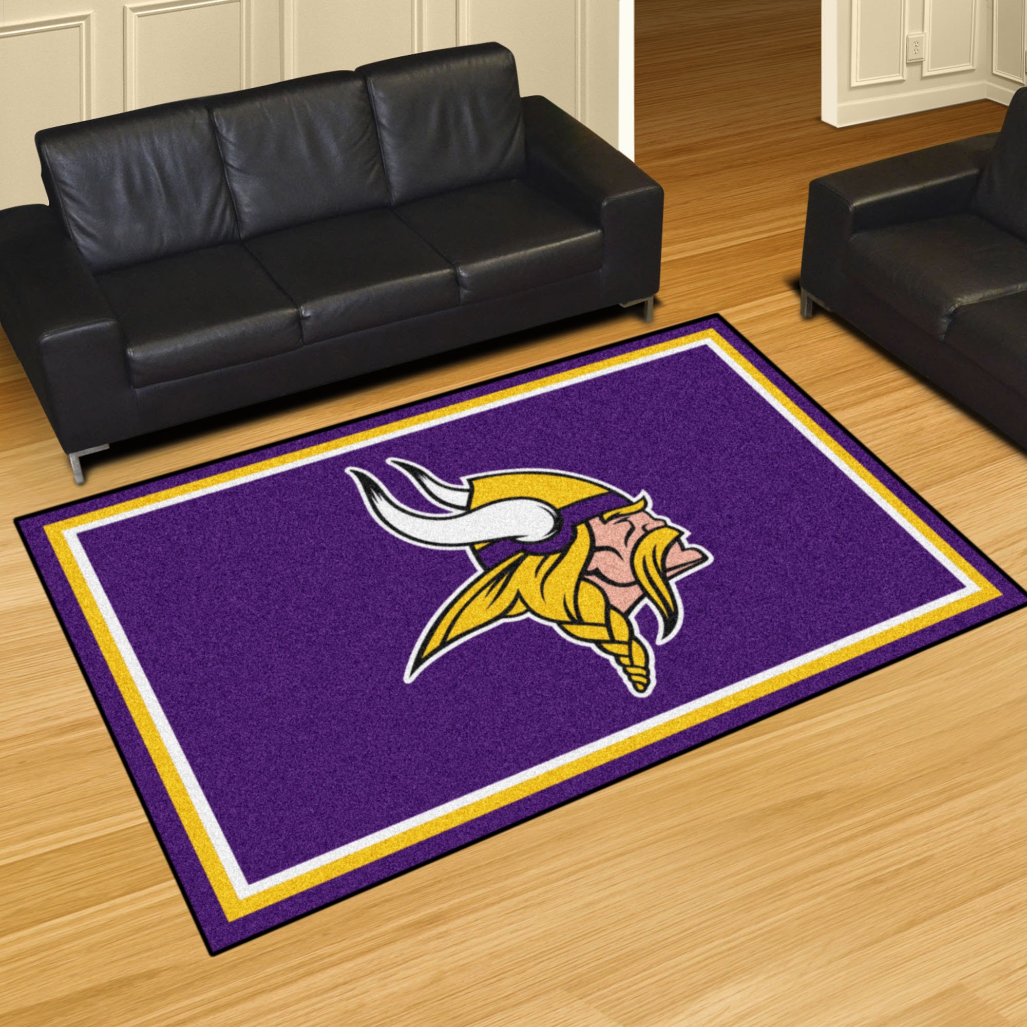 Minnesota Vikings Area Rug â€“ Nylon 5â€™ x 8â€™