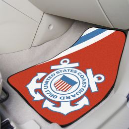US Coast Guard 2pc Carpet Car Mat Set - Nylon & Vinyl