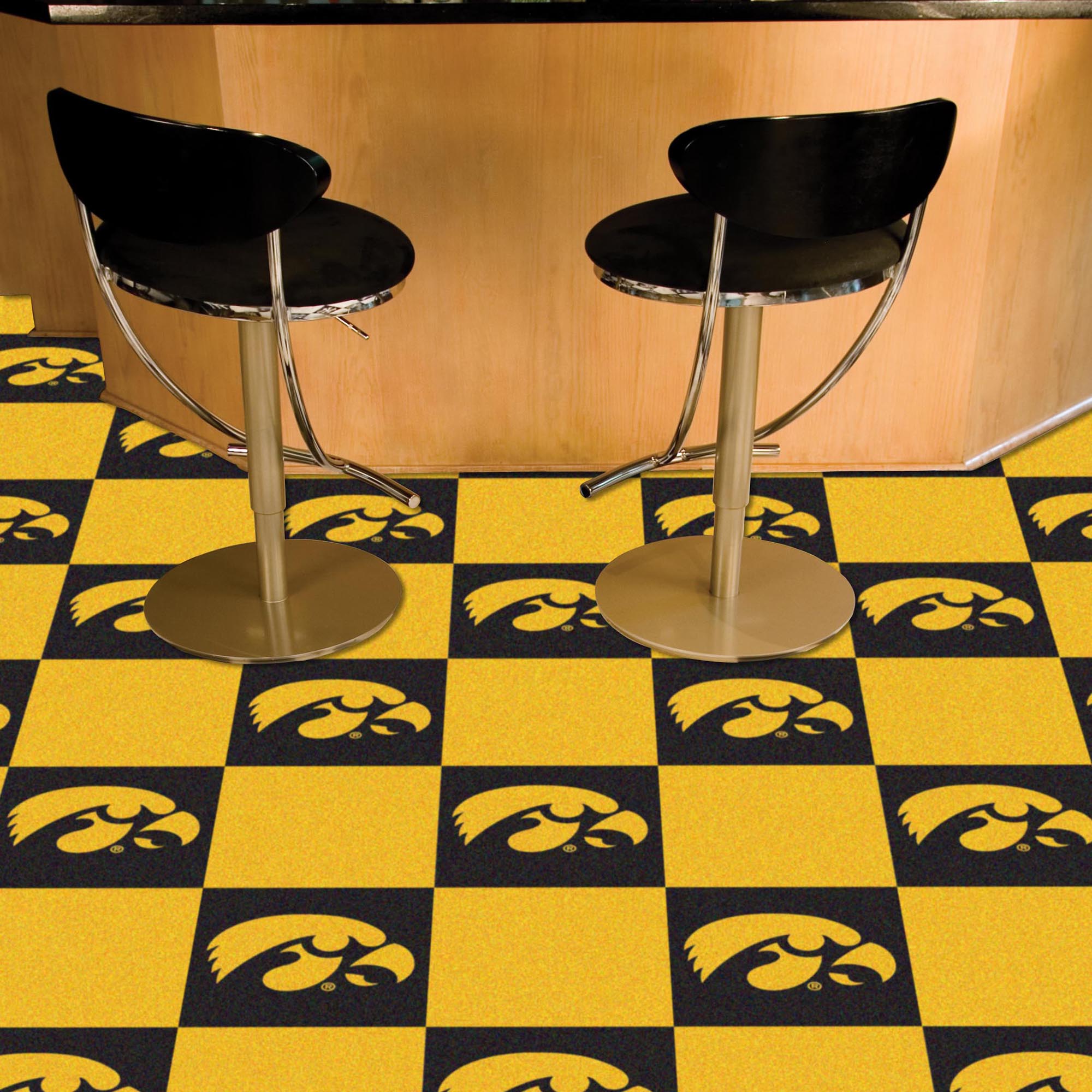 University of Iowa Vinyl Backed  Team Carpet Tiles
