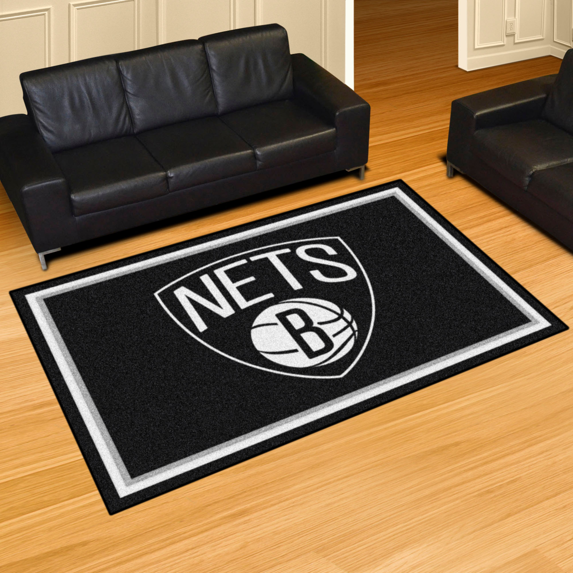 Brooklyn Nets Area Rug â€“ Nylon 5â€™ x 8â€™