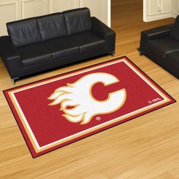 Calgary Flames Area Rug â€“ Nylon 5â€™ x 8â€™