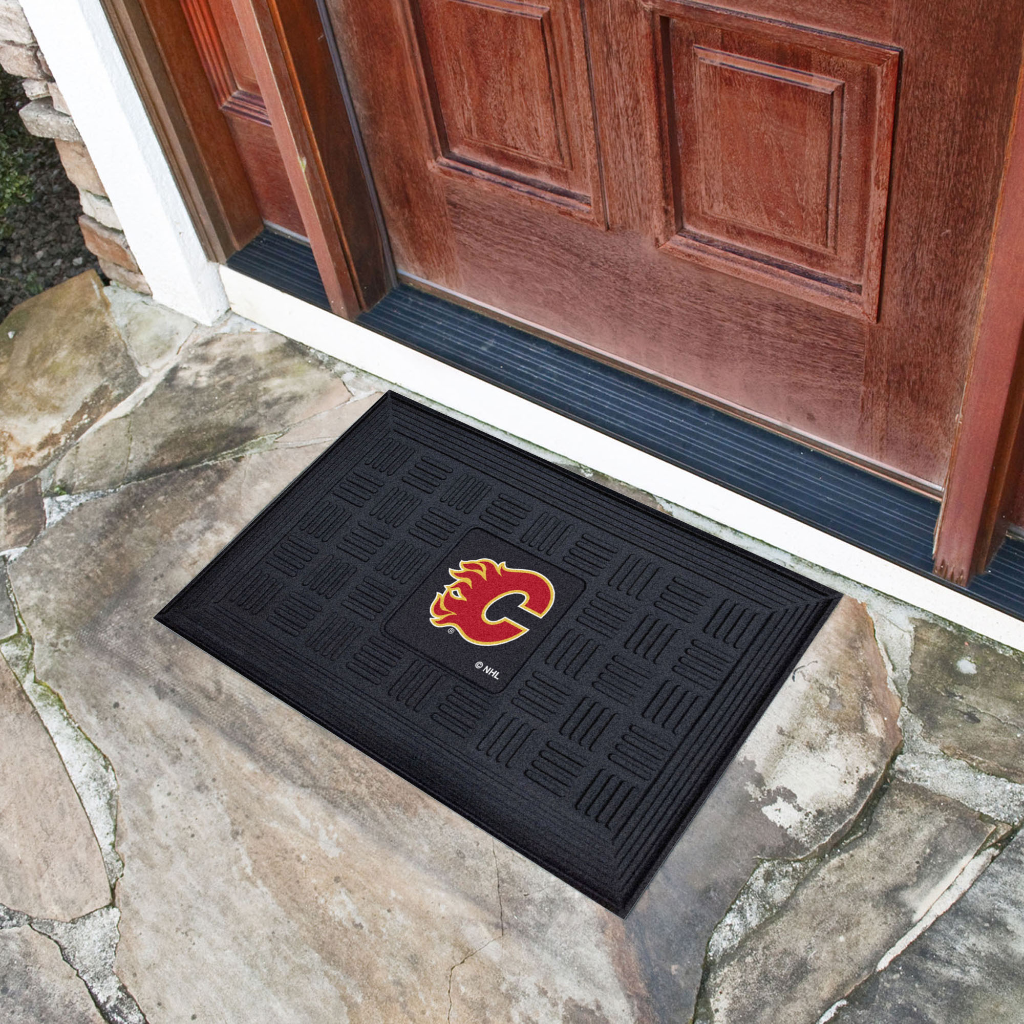 Calgary Flames Logo Doormat - Vinyl 18 x 30