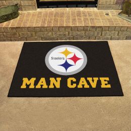 Steelers Man Cave All Star Mat â€“ 34 x 44.5