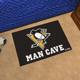 Penguins Man Cave Starter Mat - 19â€ x 30â€