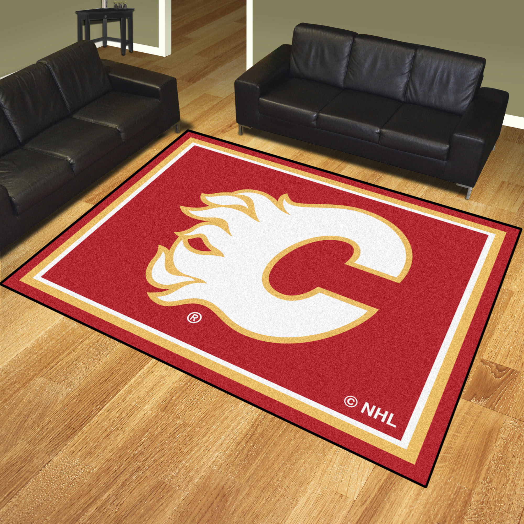 Calgary Flames 1/4" Plush Area Rug â€“ Nylon 8â€™ x 10â€™