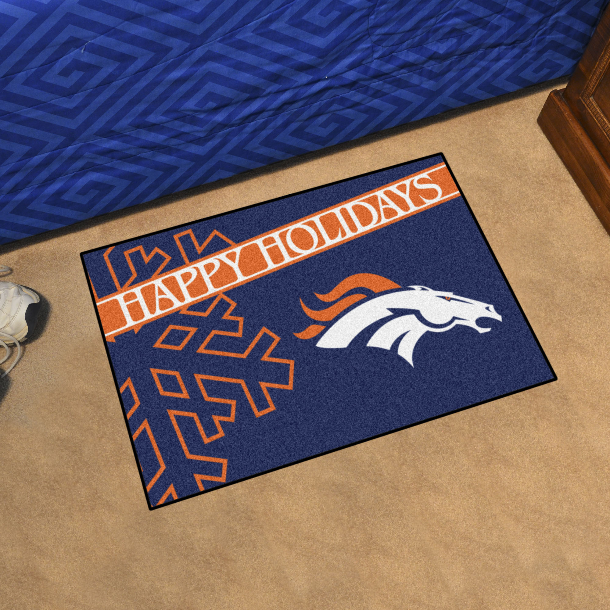 Broncos Happy Holiday Starter Doormat - 19 x 30