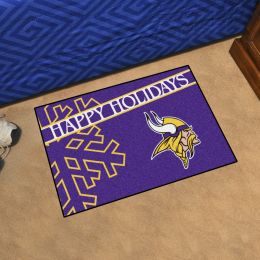 Vikings Happy Holiday Starter Doormat - 19 x 30