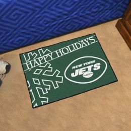 Jets Happy Holiday Starter Doormat - 19 x 30