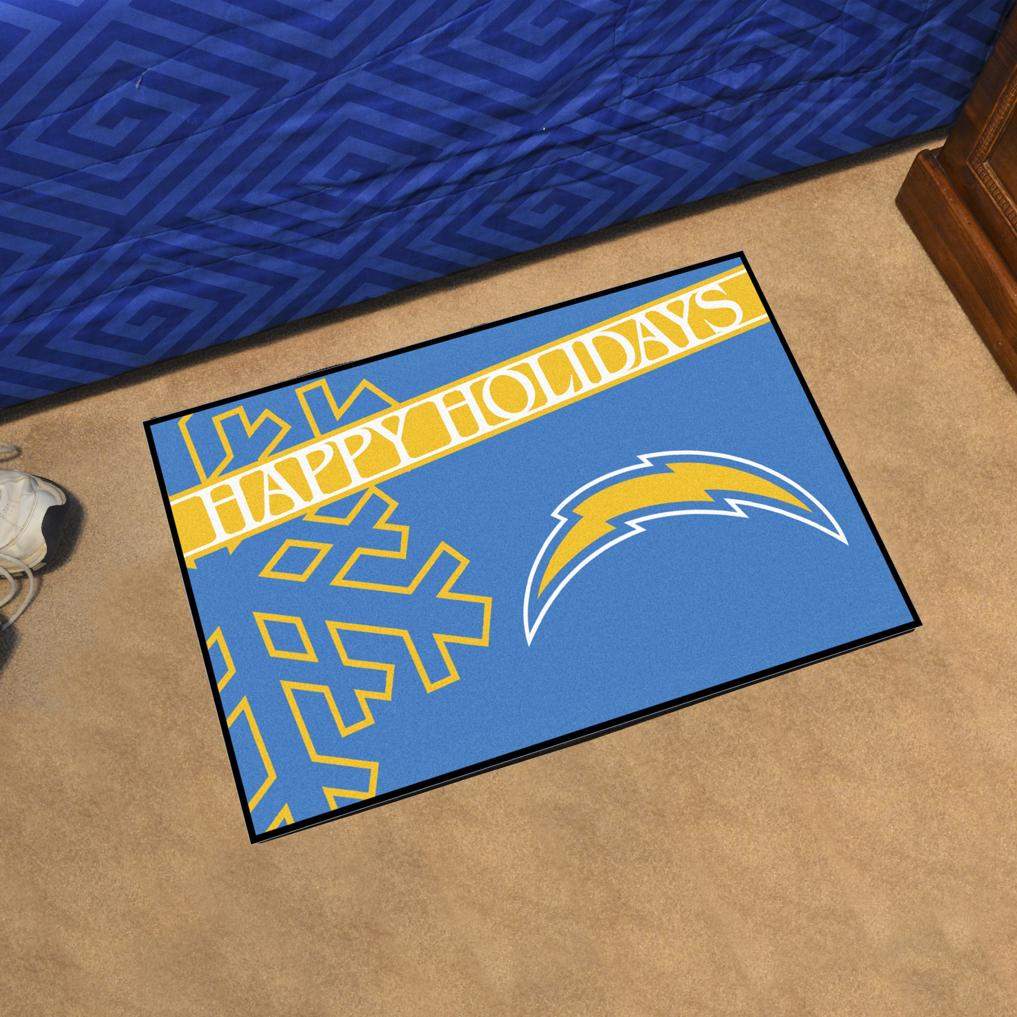 Chargers Happy Holiday Starter Doormat - 19 x 30
