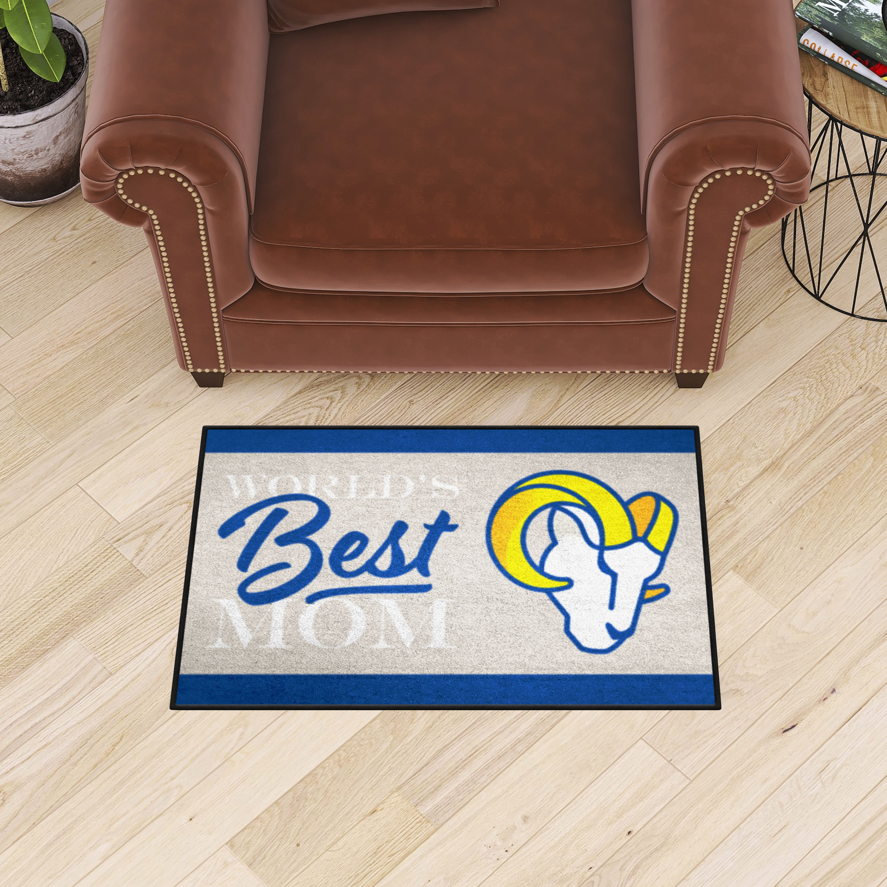 Los Angeles Rams Worldâ€™s Best Mom Starter Doormat - 19 x 30