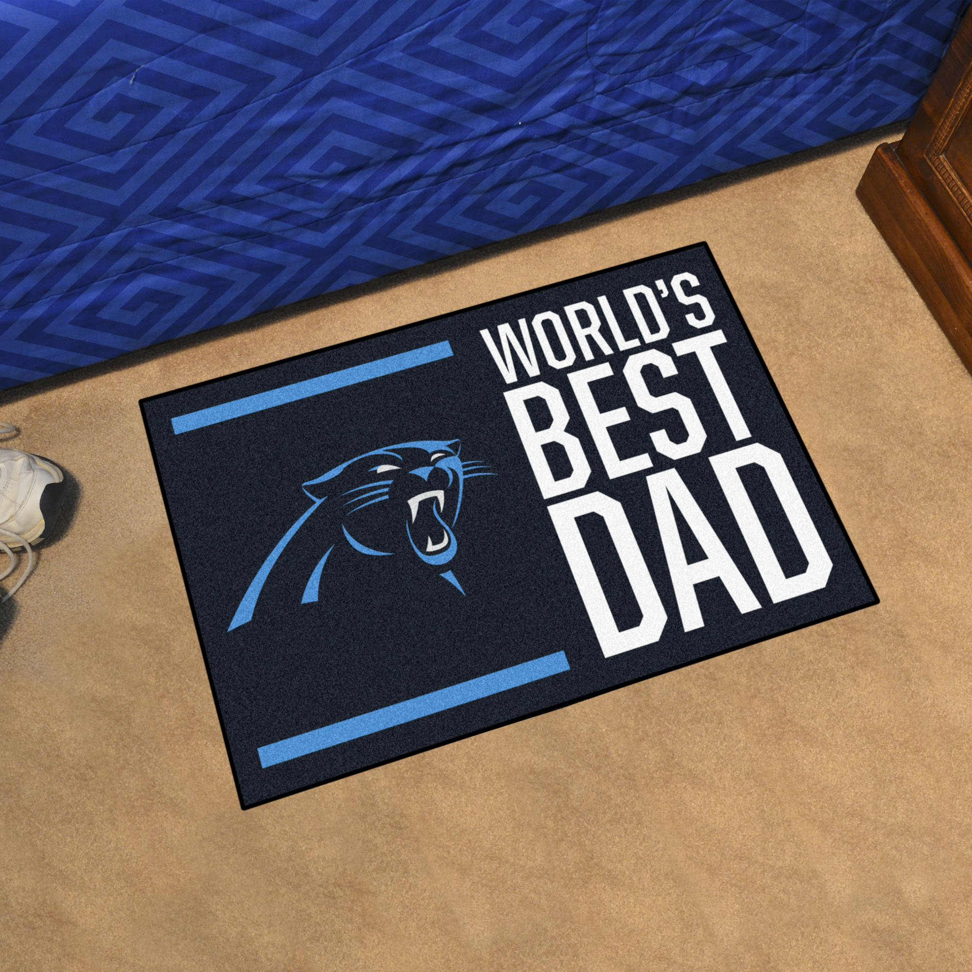 Carolina Panthers Worldâ€™s Best Dad Starter Doormat - 19 x 30