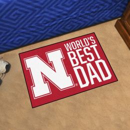 Nebraska Huskers Worldâ€™s Best Dad Starter Doormat - 19 x 30