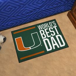 Miami Hurricanes Worldâ€™s Best Dad Starter Doormat - 19 x 30