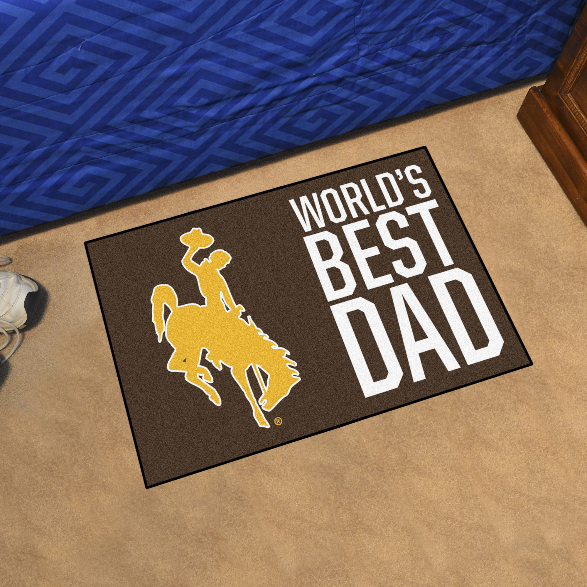 Wyoming Cowboys and Cowgirls Worldâ€™s Best Dad Starter Doormat - 19 x 30