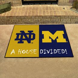 Notre Dame - Michigan House Divided Mat - 34 x 45
