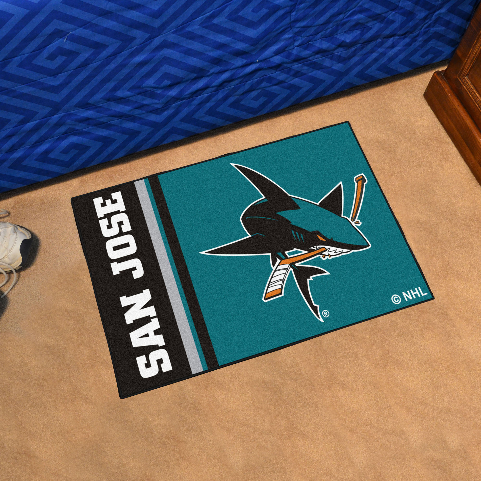 Sharks Logo Inspired Starter Doormat - 19â€ x 30â€