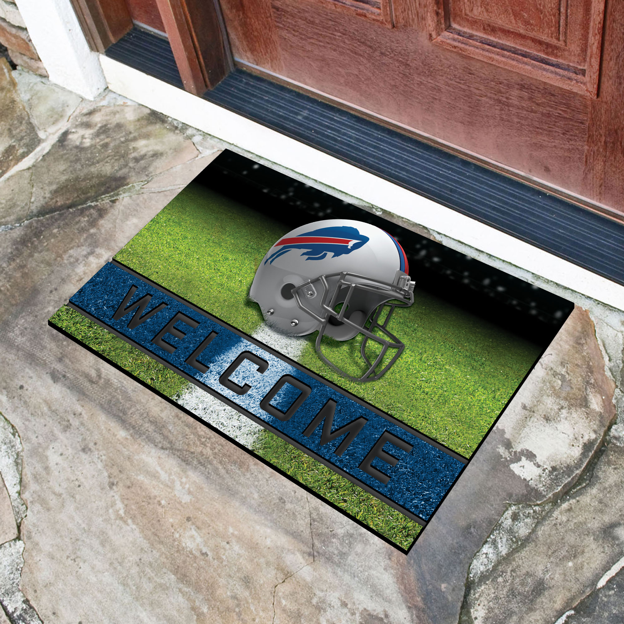 Buffalo Bills Flocked Rubber Doormat - 18 x 30