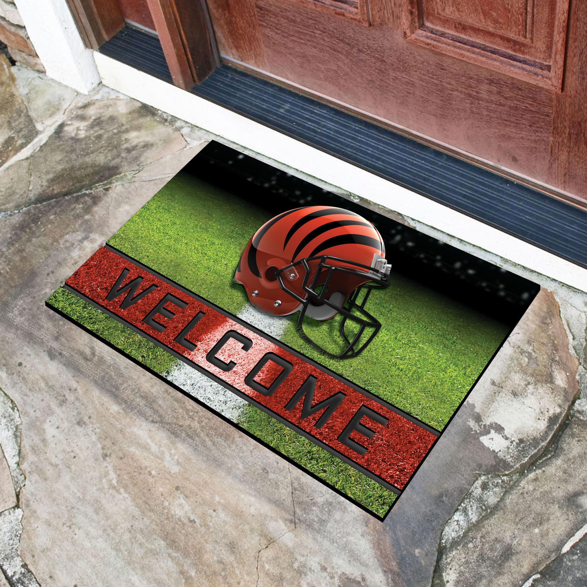 Cincinnati Bengals Flocked Rubber Doormat - 18 x 30