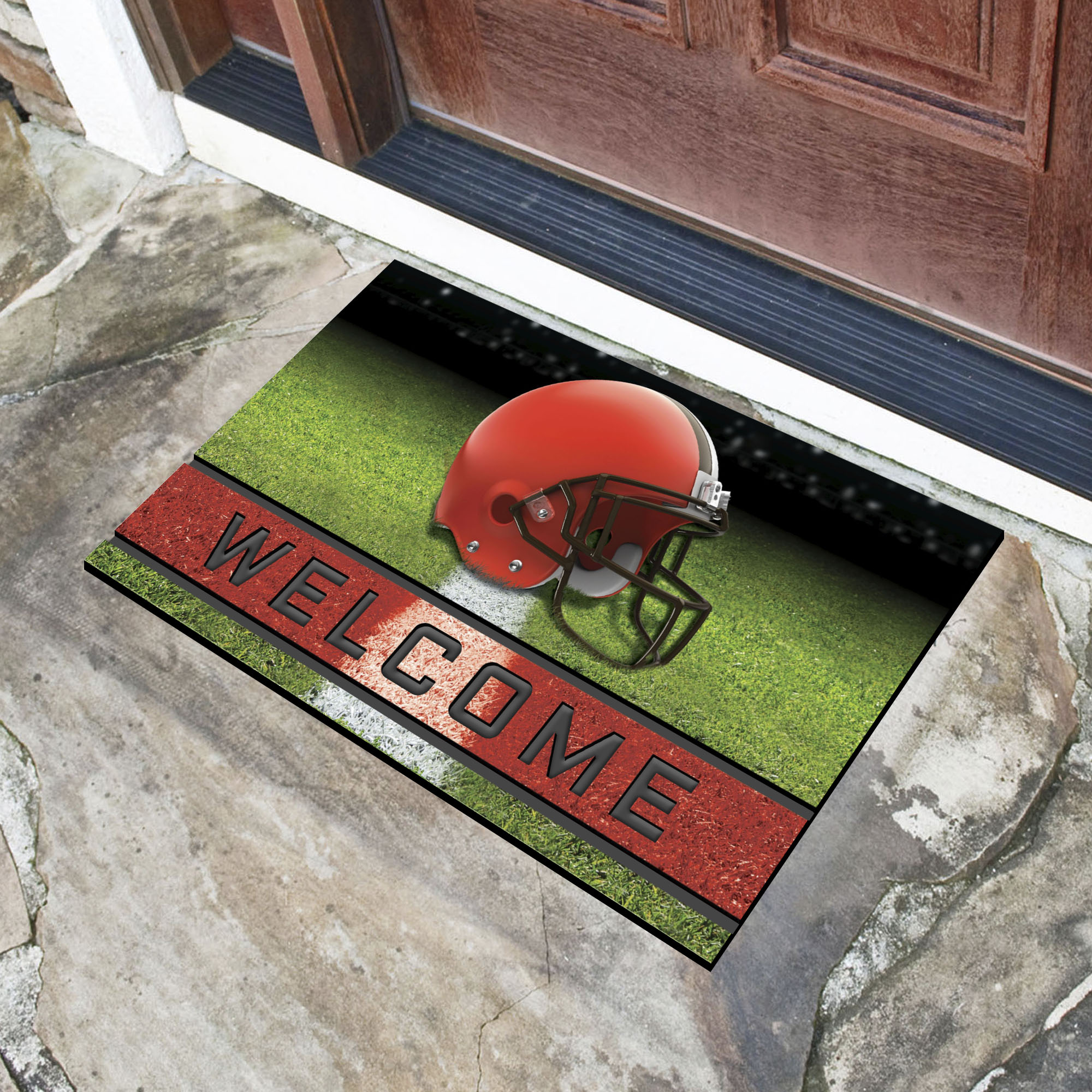 Cleveland Browns Flocked Rubber Doormat - 18 x 30
