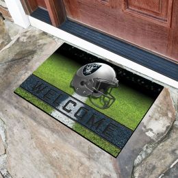 Oakland Raiders Flocked Rubber Doormat - 18 x 30