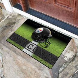 Pittsburgh Steelers Flocked Rubber Doormat - 18 x 30